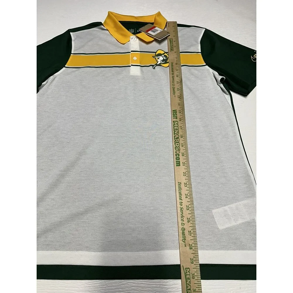 Nike Dri-Fit Men's Green Bay Packers Retro Throwback Logo Polo Golf Shirt Size L